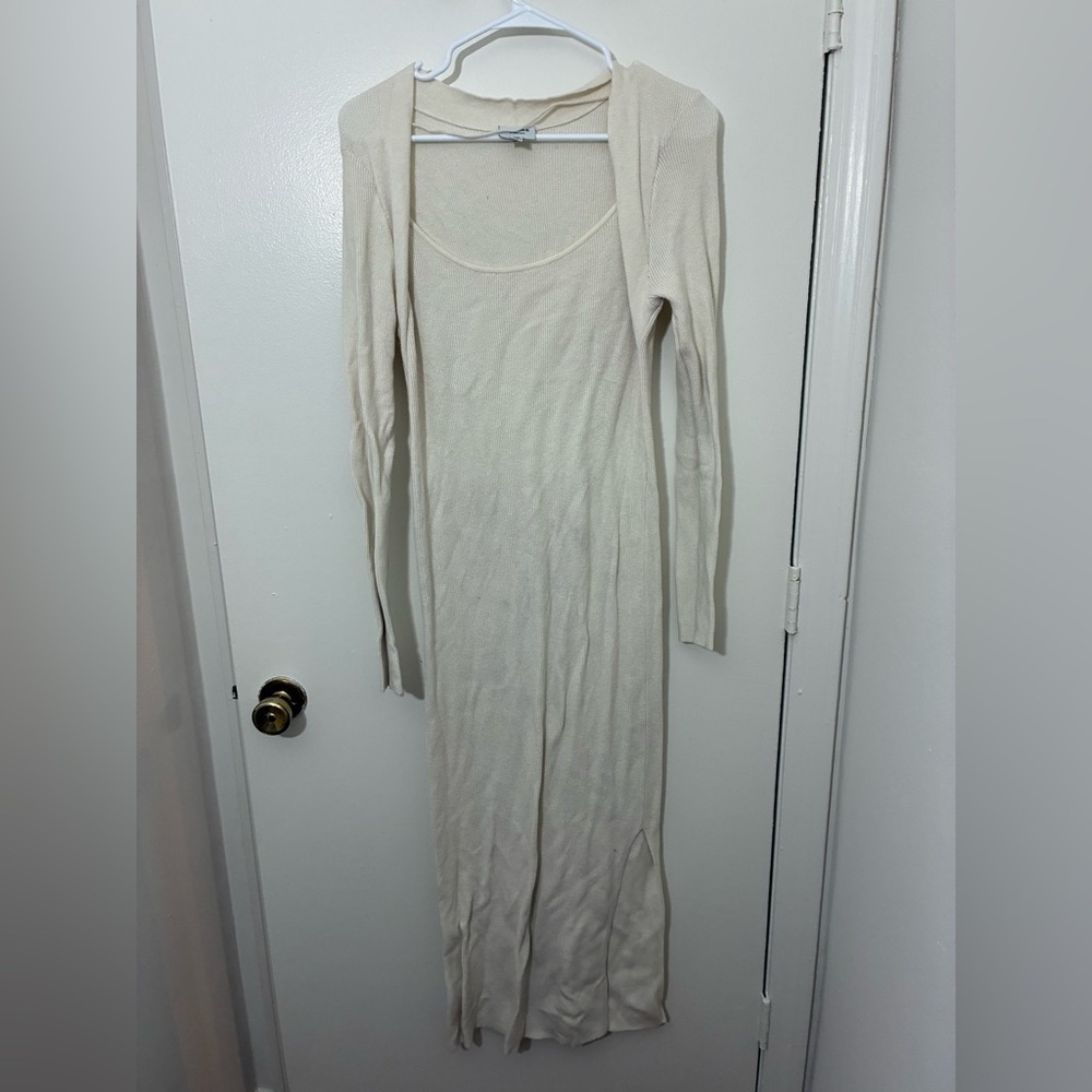 Aware By Vero Moda Elegant Cream Long Sleeve Dress Size XL